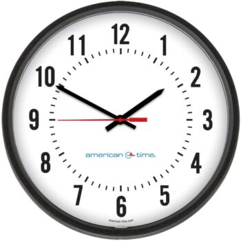 American Time U55BAAA532 12” AllSync Plus 120V Round Flush Clock