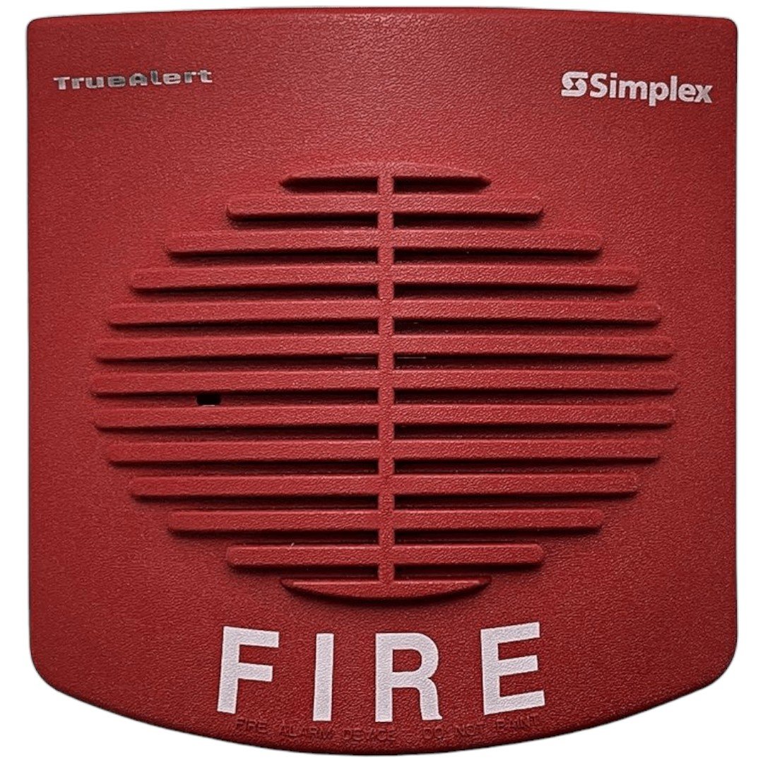 Simplex 4901-9850 Horn, Red with White “FIRE” lettering
