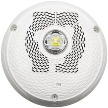 System Sensor SPSCWKLED-B Outdoor Speaker Strobe, Ceiling, White, Bilingual