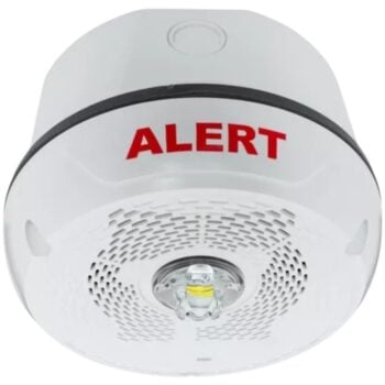 System Sensor SPSCWKLED-CLR-ALRT Outdoor Speaker Strobe, Ceiling, White, Alert, Clear lens - Image 3