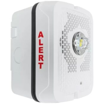 System Sensor SPSWKLED-CLR-ALERT Outdoor Speaker Strobe, Wall, White, Alert, Clear lens - Image 2