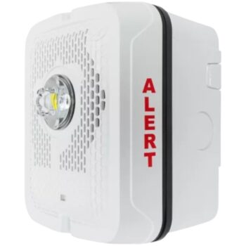 System Sensor SPSWKLED-CLR-ALERT Outdoor Speaker Strobe, Wall, White, Alert, Clear lens - Image 3
