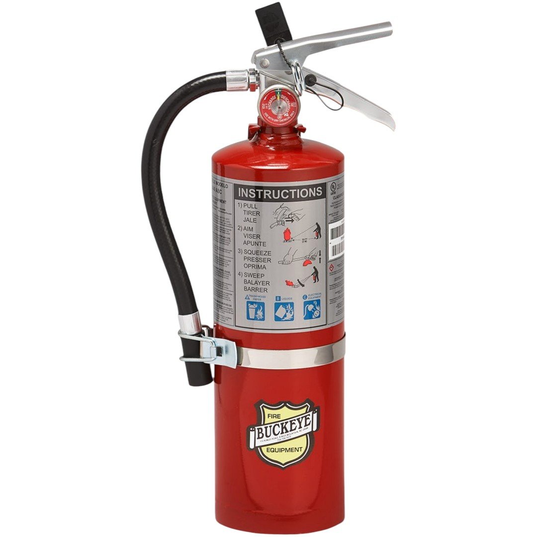 Buckeye 25614 Multipurpose ABC Dry Chemical, Aluminum Valve 5 lb with Vehicle Bracket