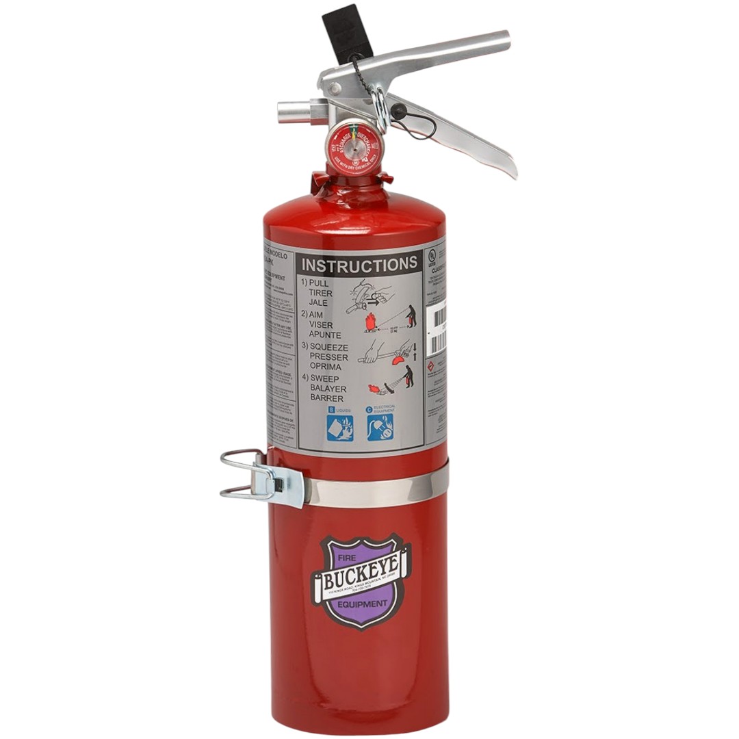 Buckeye 25914N Purple K, PK, Dry Chemical, Aluminum Valve, 5 lb with Nozzle and Vehicle Bracket