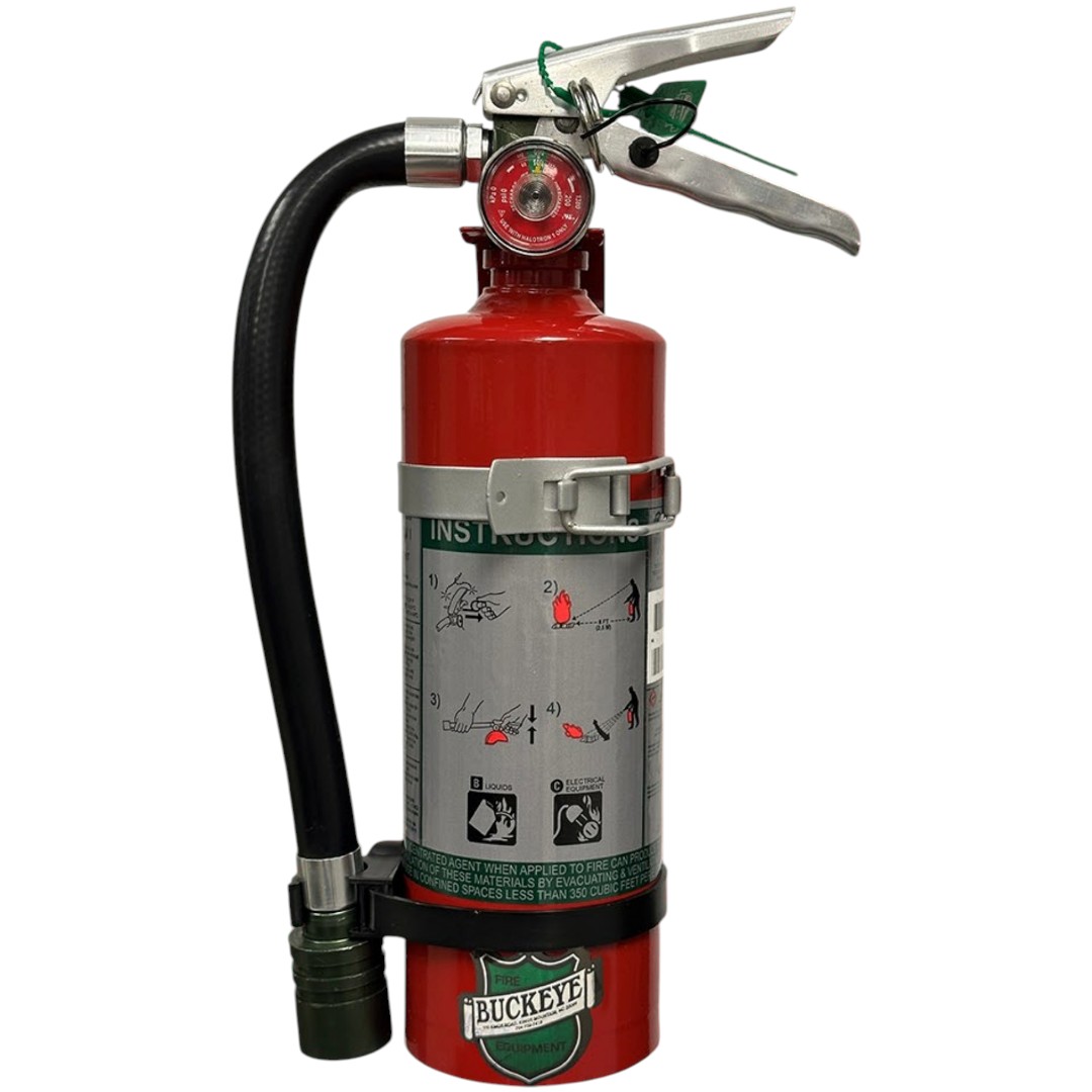 Buckeye 70256 Halotron I Clean Agent Extinguisher, 2.5 lb Hose with V/B