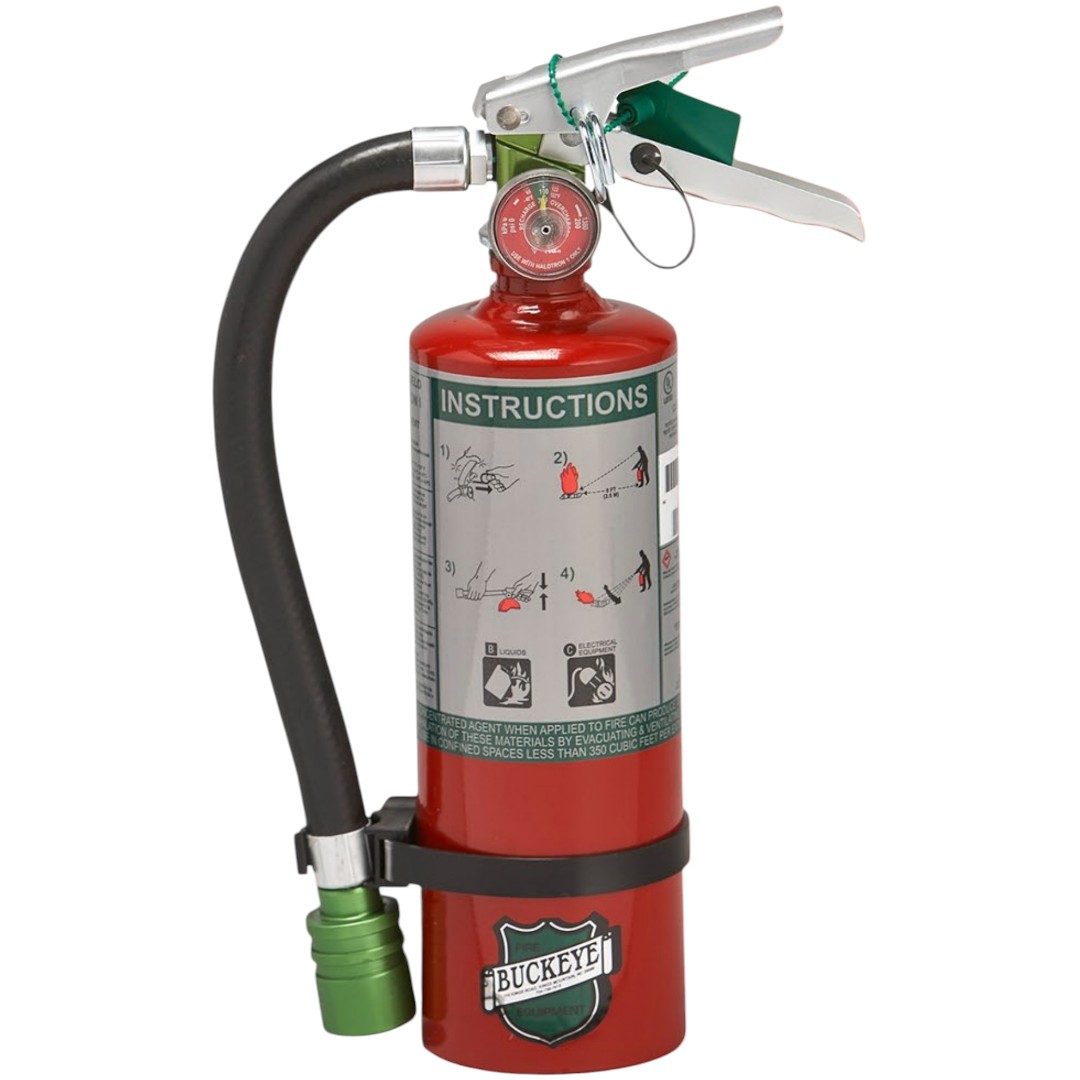 Buckeye 70259 Halotron I Clean Agent Extinguisher, 2.5 lb Hose