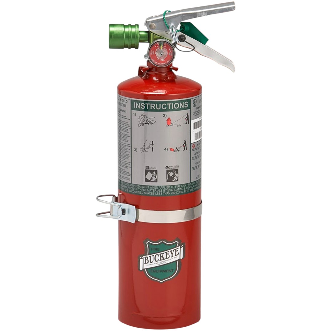 Buckeye 70550 Halotron I Clean Agent Extinguisher, 5 lb Fixed Nozzle with V/B