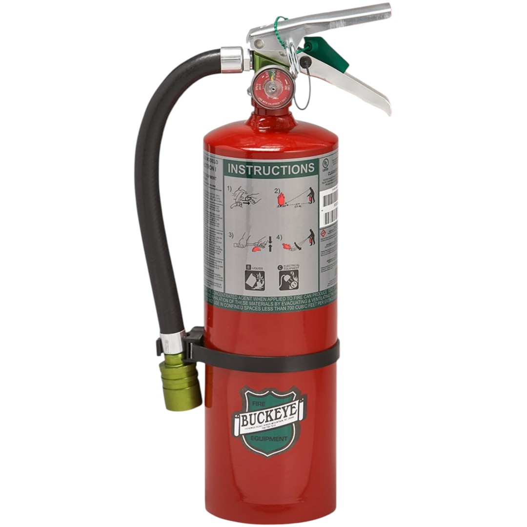 Buckeye 75550 Halotron I Clean Agent Extinguisher, 5 lb Hose