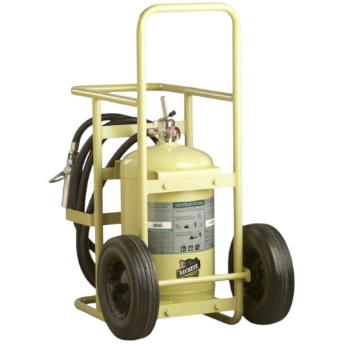 Buckeye 76500 65 lbs Wheeled Halotron Extinguisher, Semi Pneumatic Rubber Wheels