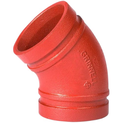 Grinnell 50140P 501 Grooved 45° Elbow, 4"