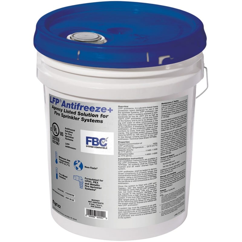 Tyco 54033 LFP Antifreeze+, 5 gal, 36 per Pallet