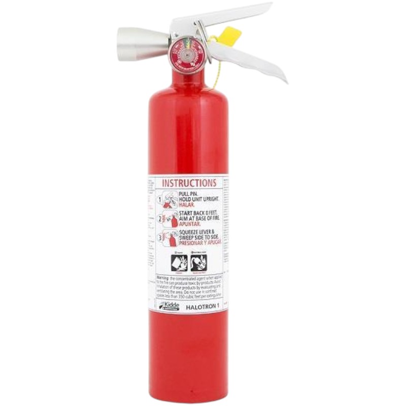 Kidde Pro Plus 2.5HM Halotron Fire Extinguisher 2.5lb, Rechargeable with Wall Hook
