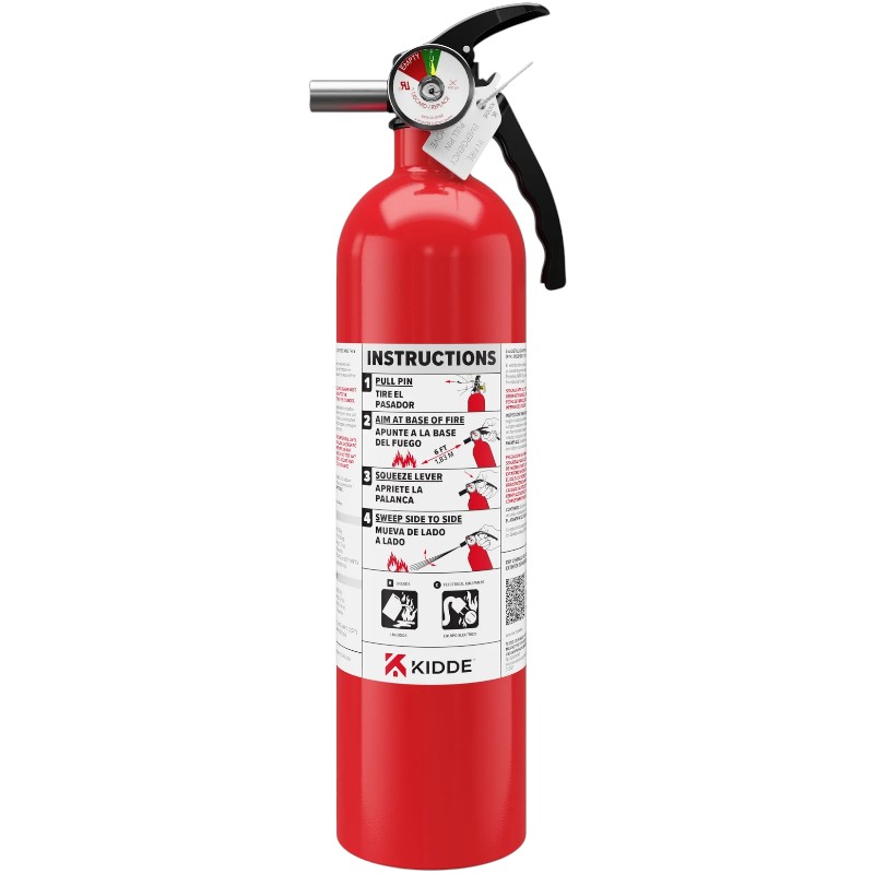 Kidde FA10G Basic 10 Fire Extinguisher with Metal Strap Bracket
