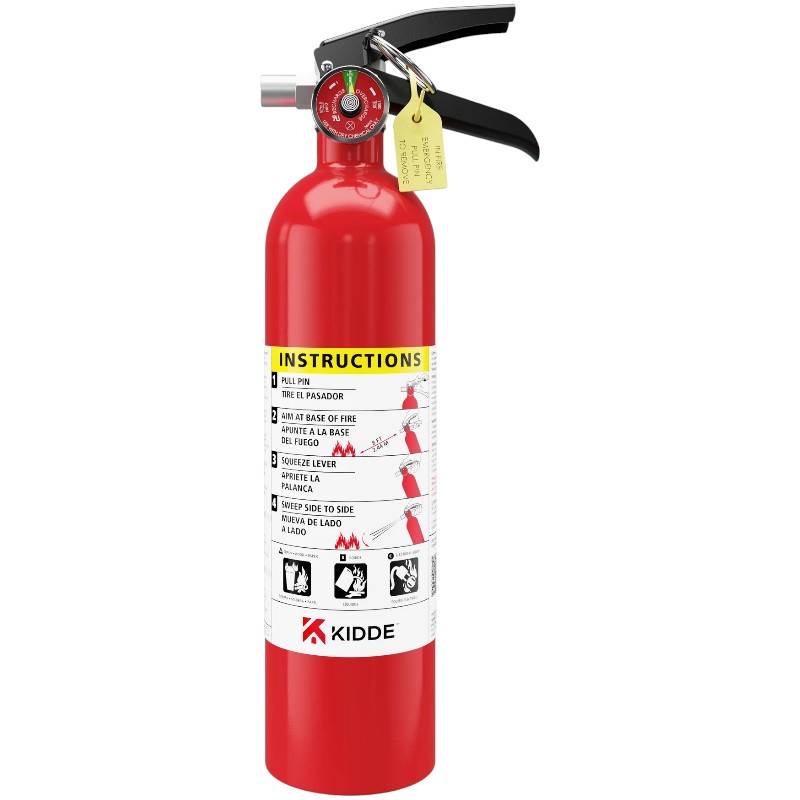 Kidde 21032138 Pro 110 Fire Extinguisher 2.6lb, Rechargeable with Metal Stap Bracket