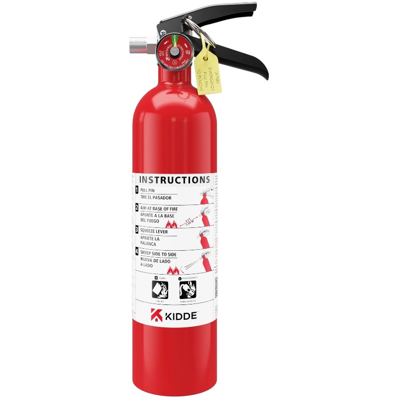 Kidde 21033041 Pro 10 Fire Extinguisher 2.9lb, Rechargeable with Metal Strap Bracket