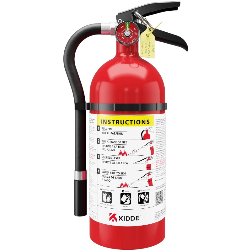 Kidde 21033044 Pro 210 Fire Extinguisher 4lb, Reachargeable with Wall Hook
