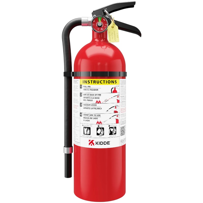 Kidde 21032142 Pro 340 Fire Extinguisher 5.5lb, Rechargeable with Wall Hook