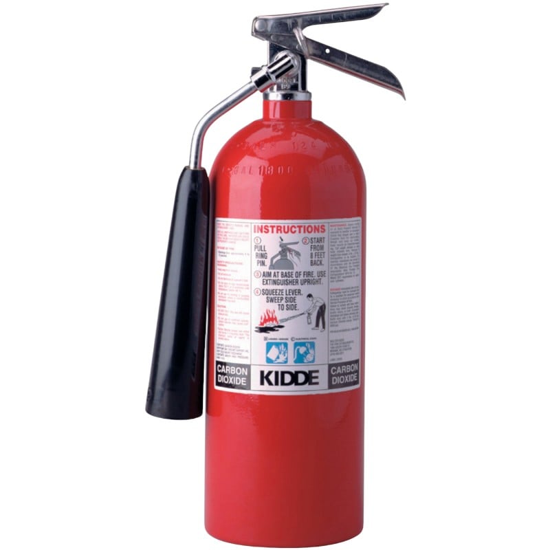 Kidde Pro 5 CDM-4 CO2 Fire Extinguisher 5lb, Rechargeable with Wall Hook