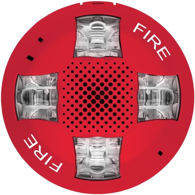 Kidde EGCSVRF Ceiling Speaker Strobe, 15 115cd, Red, FIRE Marking