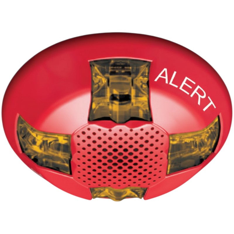 Kidde GCSVRA-A Ceiling Speaker Strobe, 90cd, Red, ALERT Marking, Amber