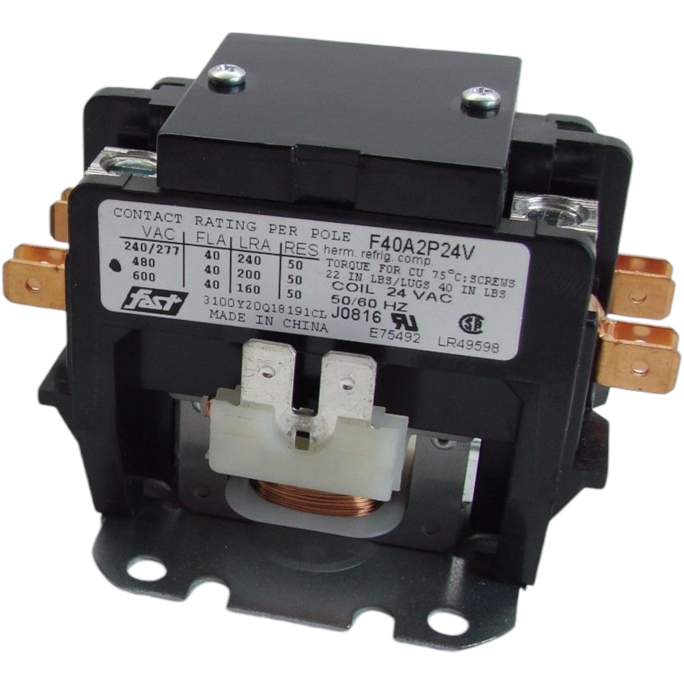 ICP Heil Quaker 1149653 Contactor, 2 Pole, 40A, 24v