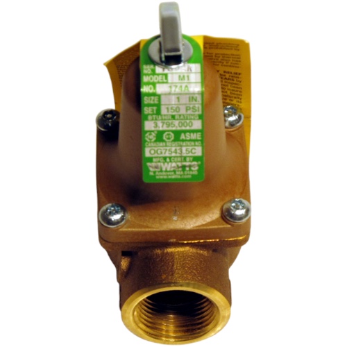 Watts 174A-1-150 Relief Valve 1" 150 PSI 3795M BTU