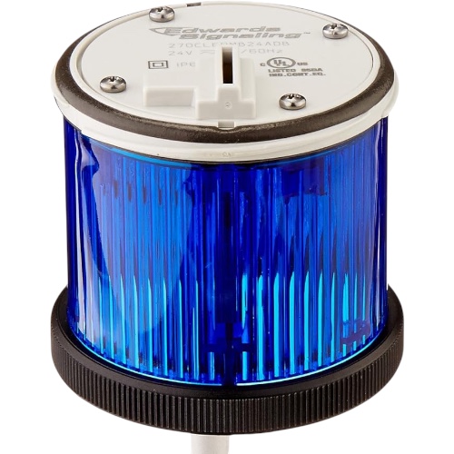Edwards Signaling 270CLEDMB24ADB ClearView Multi-mode Stacklight, Blue LED, 24V, Black