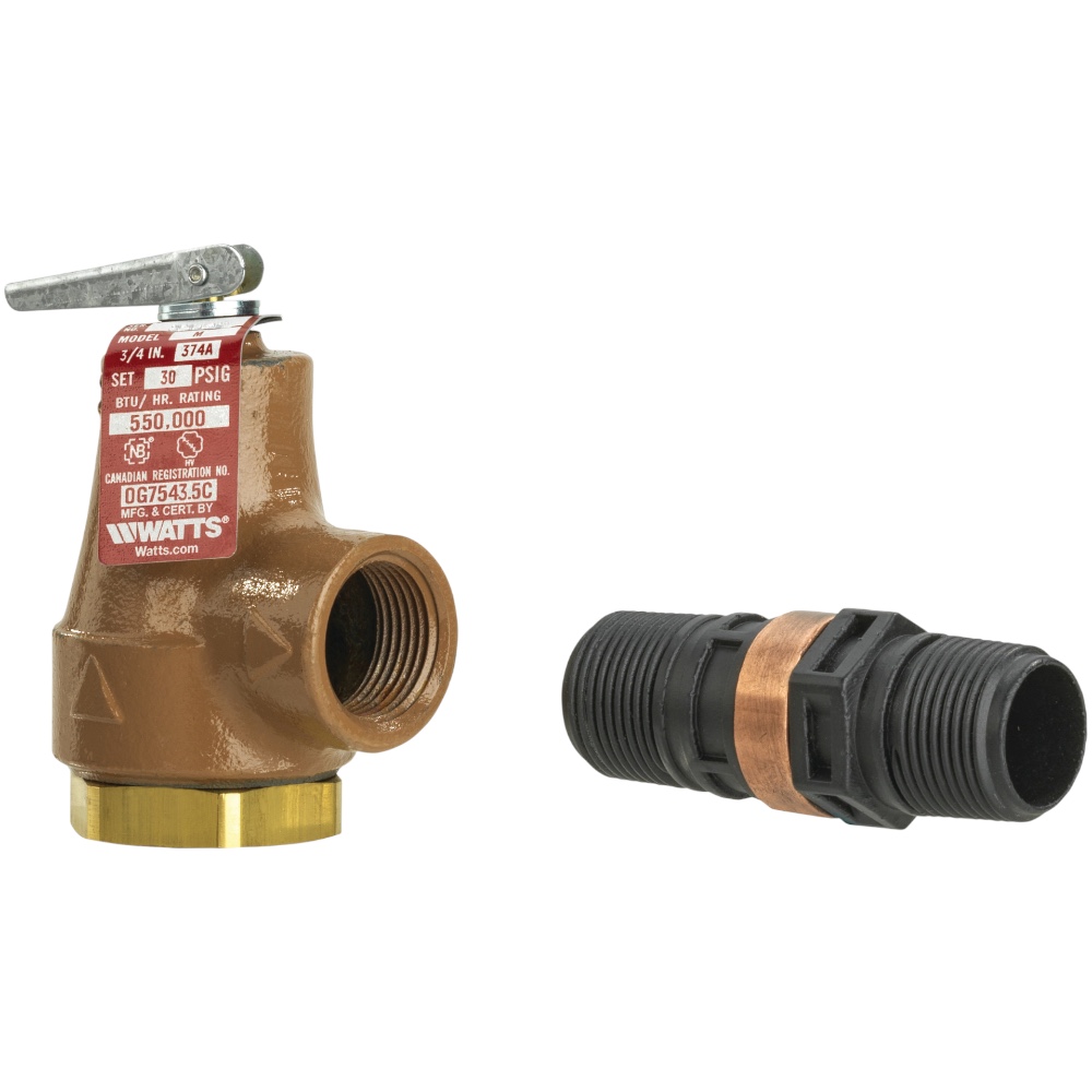 Watts 374A-3/4 Relief Valve 3/4" 30 PSI 550K BTU