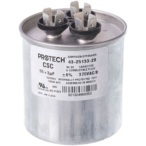 Rheem 43-25133-28 Capacitor, 55/3/370 Dual Round