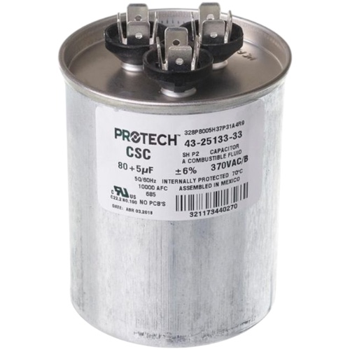 Rheem 43-25133-33 Capacitor, 80/5/370 Dual Round