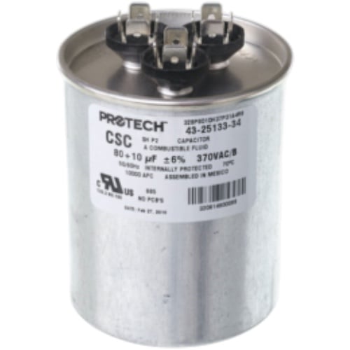 Rheem 43-25133-34 Capacitor, 80/10/370 Dual Round