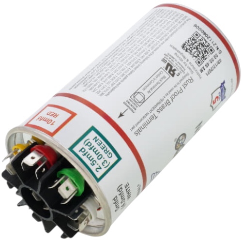 Rheem 439100 Turbo200 Capacitor, 2.5-65 MFD, 370-440V Round