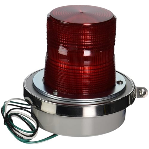 Edwards Signaling 50SINR-N5-40WH Steady-On Halogen Beacon, Red, 120 AC