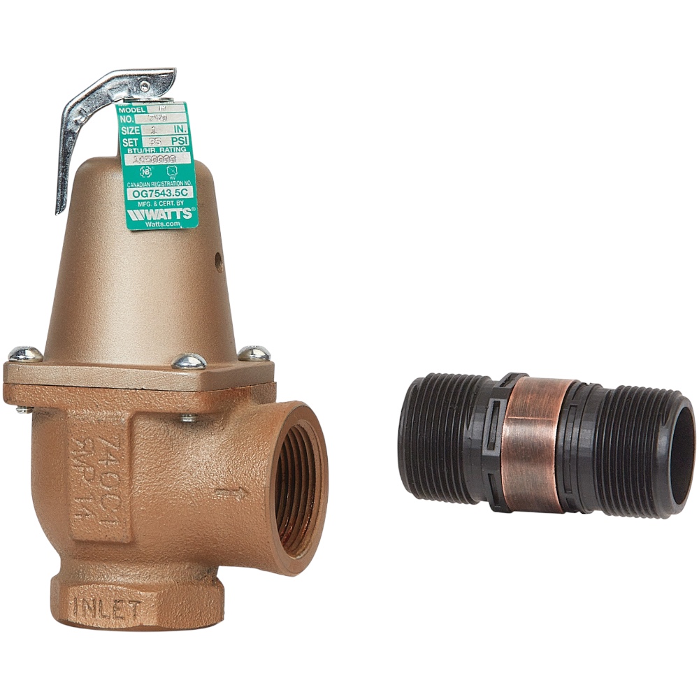 Watts 740-1-30 Relief Valve 1" X 1-1/4" 30 PSI 1300M BTU