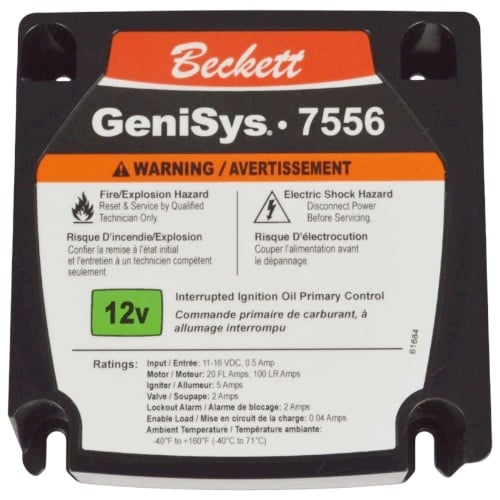 Beckett 7556A0000U Primary Control, Genisys, 12VDC