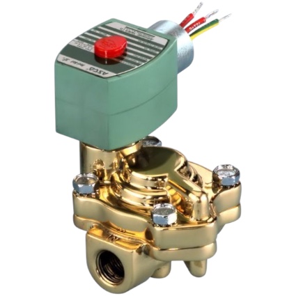 ASCO 8221G003 Solenoid Valve, 1/2", N.C., 120/60 110/50 Vac, Slow Closing, Water