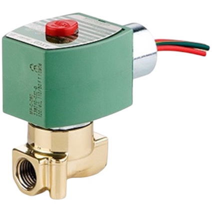 ASCO 8262H022 Solenoid Valve, 1/4", N.C., 120/60 110/50 Vac, Brass, General Purpose