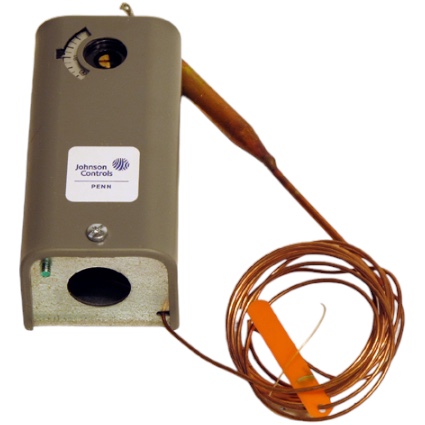 Johnson Controls A19ABA-40C Temp Control, Remote Bulb, -30/100°F, 6' Cap