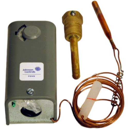 Johnson Controls A19ABC-12C SPDT Remote Bulb Temp Control, 100-240F, 8' Cap