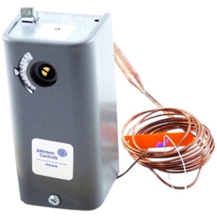 Johnson Controls A19ACA-14C SPST Temp Controller -30/100F, 6' Cap, Manual Reset