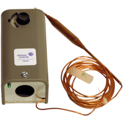 Johnson Controls A19ADB-1C Remote Bulb Temp Control, Manual Reset, 100-240F, Knob Adj