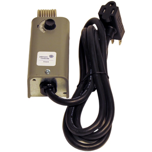 Johnson Controls A19BAG-1C Plug-in Thermostat, SPST, 120v, 35-95F, 6' Cord