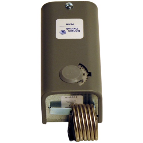 Johnson Controls A19BBC-2C Space Thermostat, Coiled Bulb, -30/100°F, SPDT