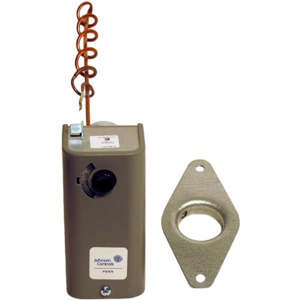Johnson Controls A19EDB-1C SPST Duct Temp Control, 100-350F, Manual Reset, 5" Probe