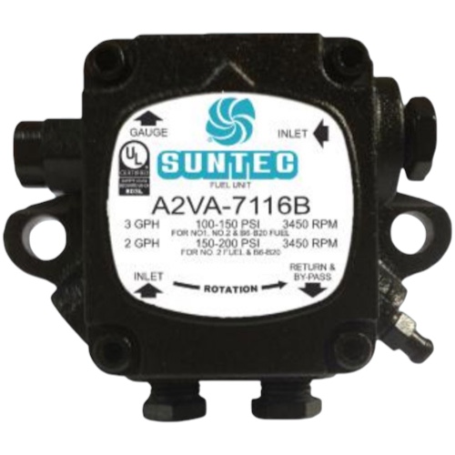 Suntec A2VA7116B Bio Fuel Pump, 1 Stage, 3450 RPM, RH, 3 GPH with Bypass, 8' Max Lift