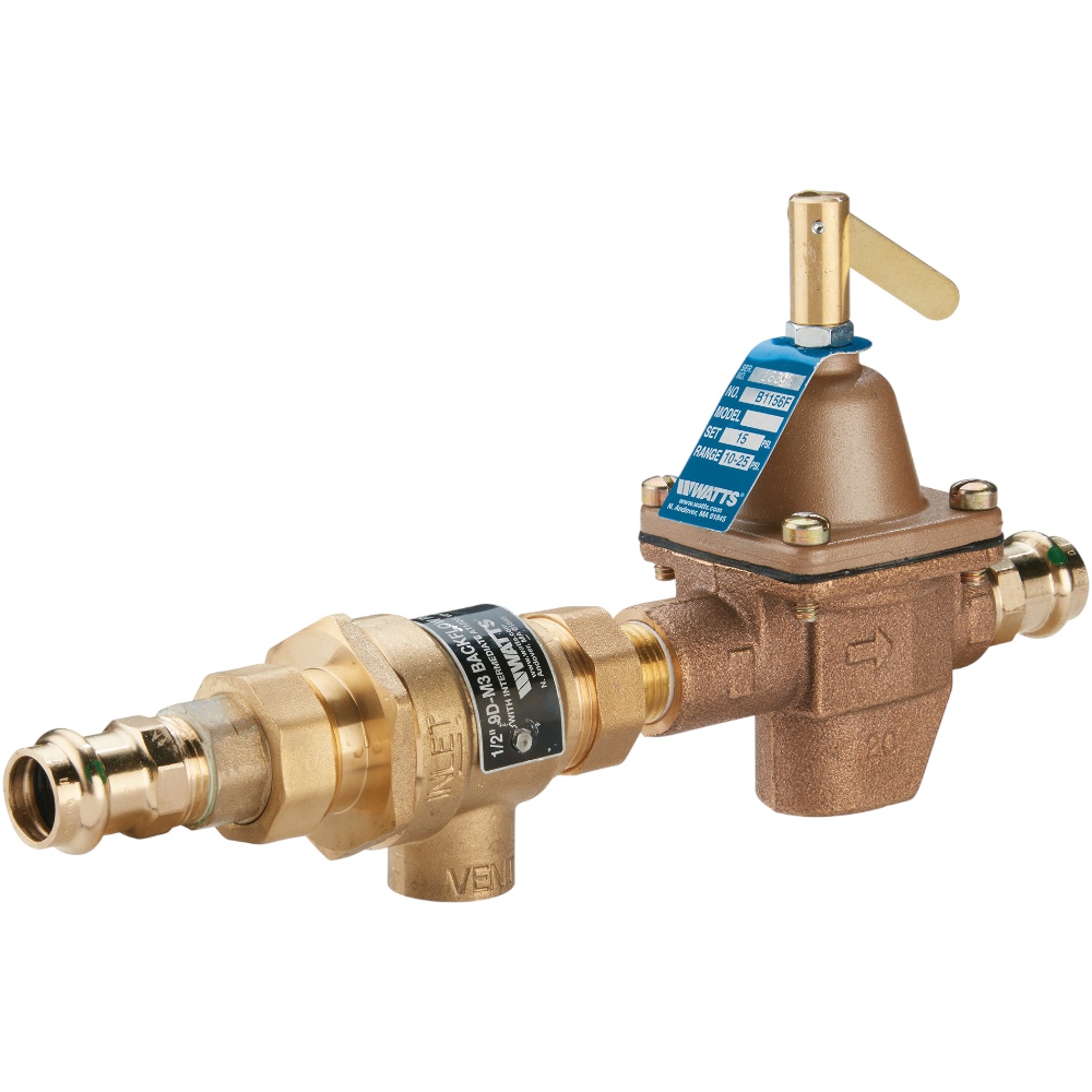 Watts B911T 1/2" Combo Backflow and Pressure Reducing Valve