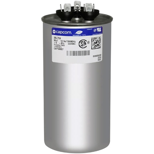 Trane CPT00657 Dual Capacitor, 50/12.5 MFD, 440v