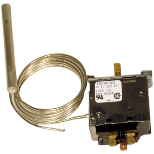 Robertshaw F25-107 Defrost Termination/Fan Delay, SPDT, 40–75F, 60" Capillary