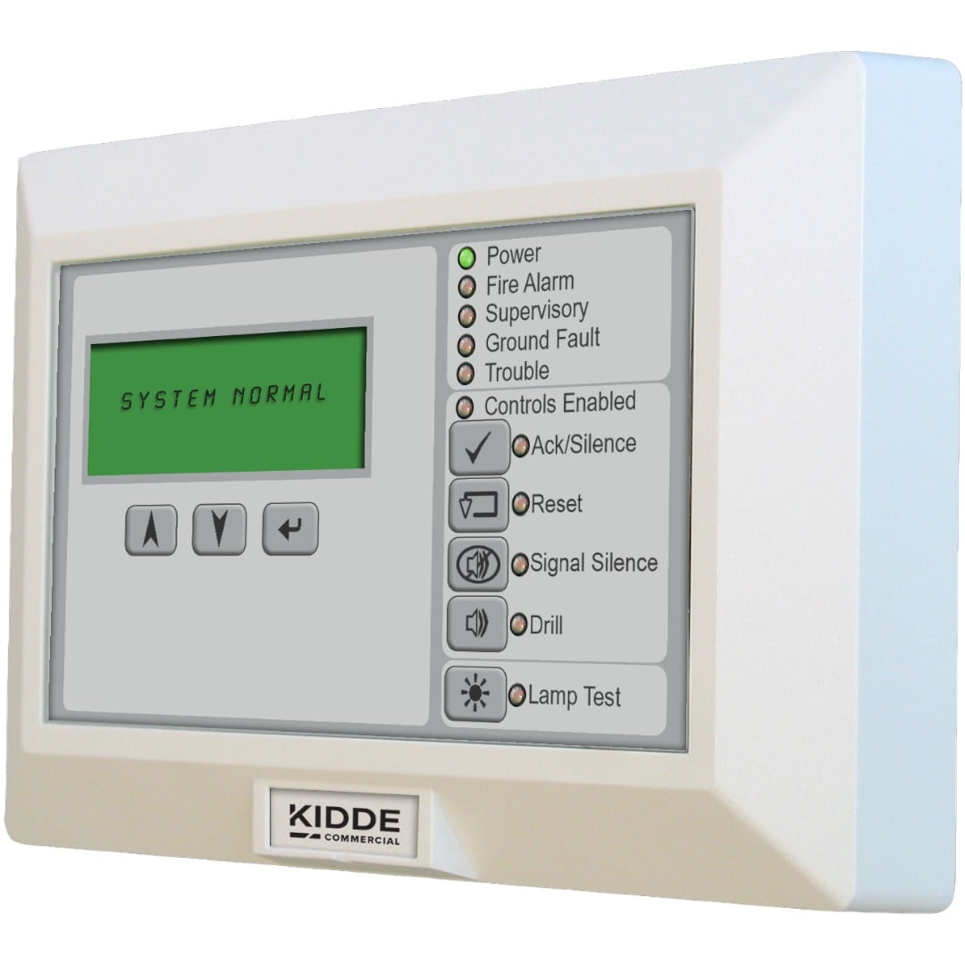 Kidde K-RLCD-C-2 Remote Annunciator LCD with Common Controls, White