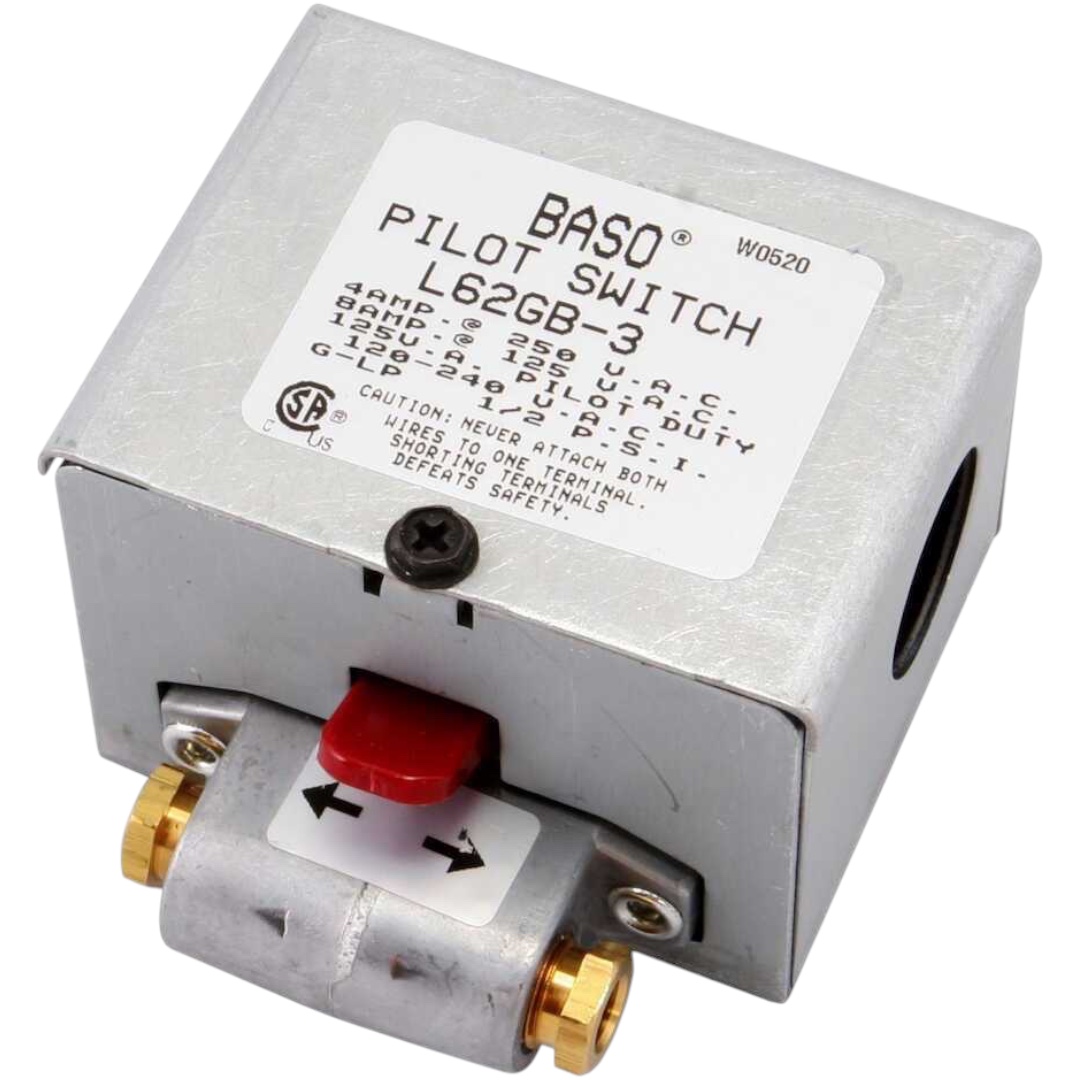 BASO Gas Products L62AA-5C Pilot Switch, SPST, Manual Reset, Non 100% Shutoff